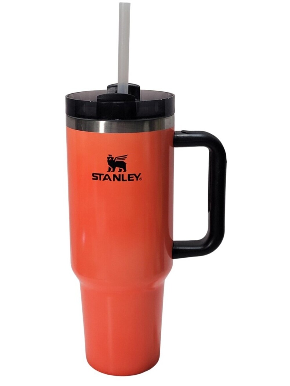 Stanley Quencher H2.0 FlowState Stainless Tumbler with Lid Neon Orange 40oz
